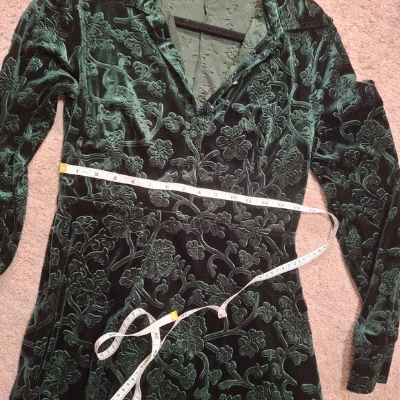 Floral Jacquard Velvet Dress - Picture 3 of 5